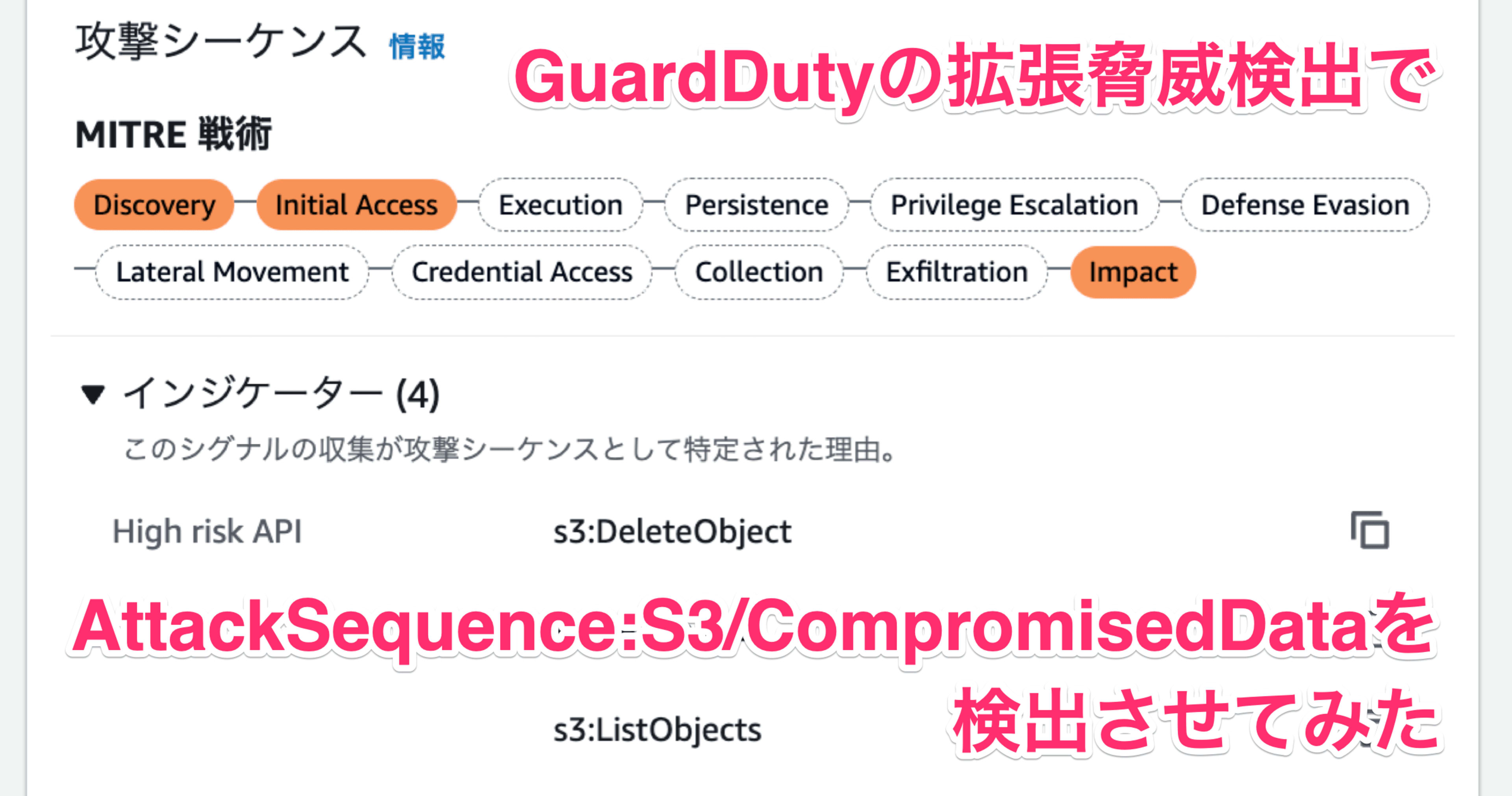 Amazon GuardDutyの拡張脅威検出でAttackSequence:S3/CompromisedDataを検出してみた #AWSreInvent