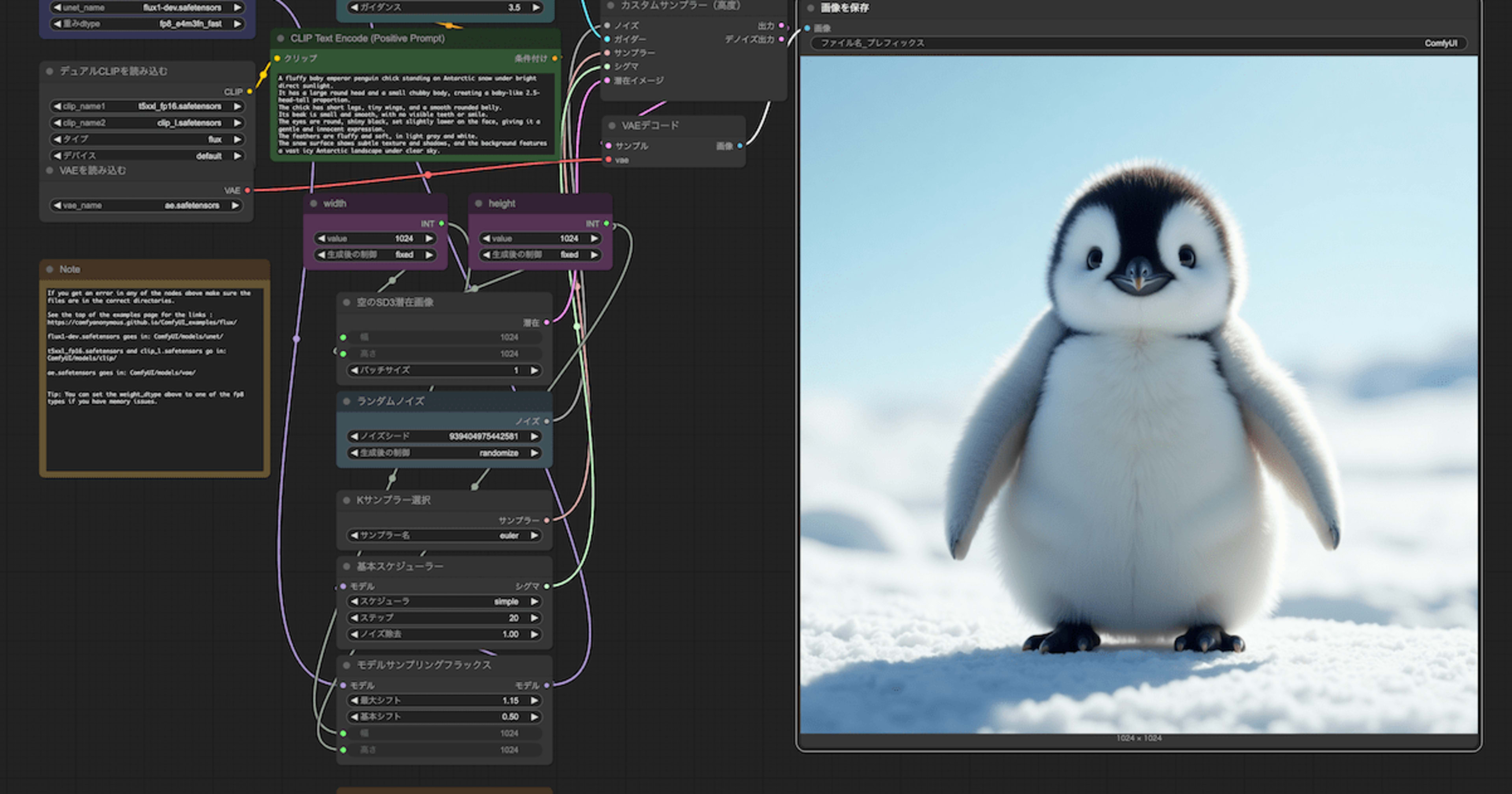 EC2 × ComfyUI × Flux.1 dev で、お手頃に「可愛い赤ちゃんペンギン」画像を出力してみた