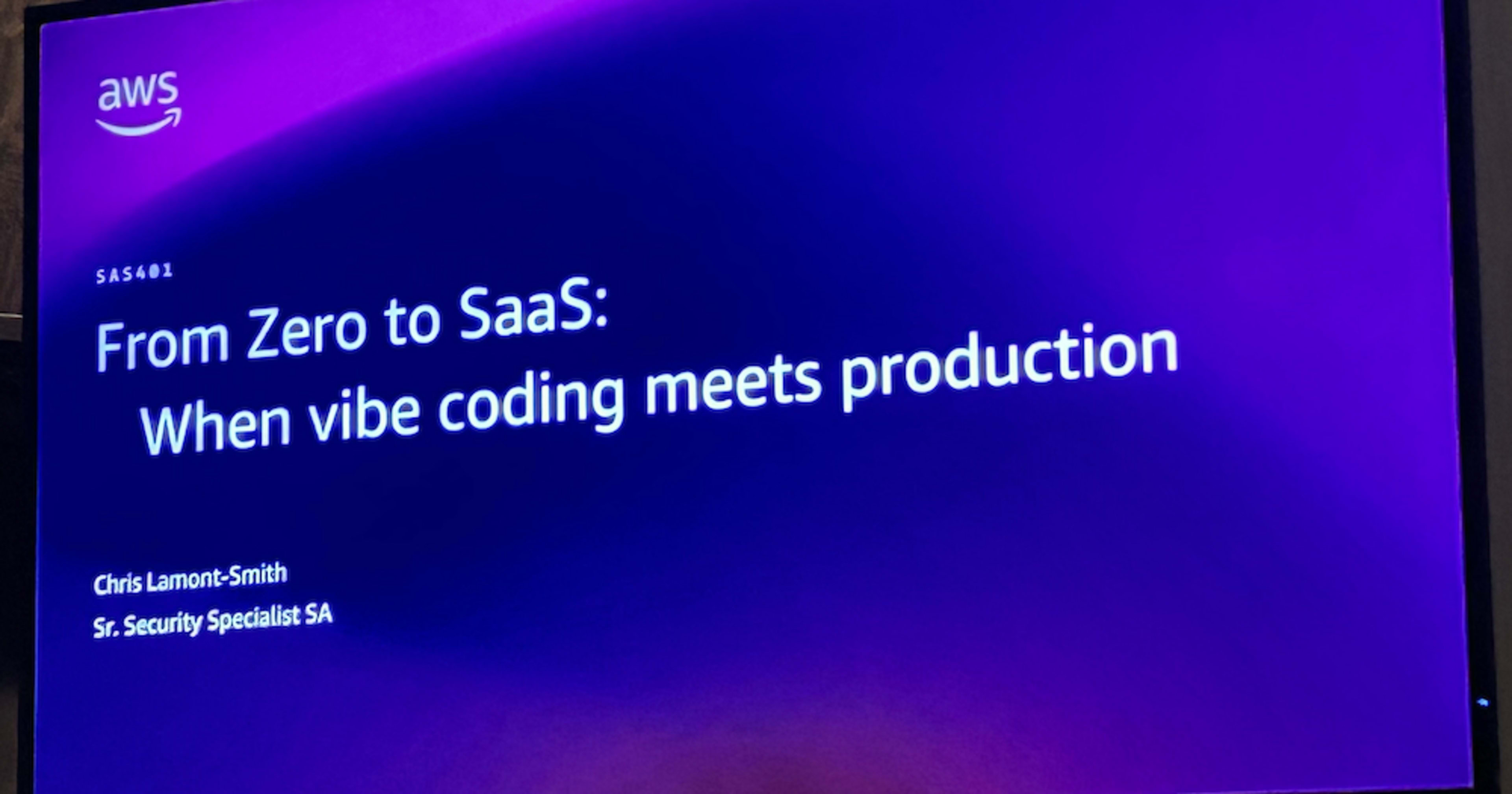 Vibe Codingの限界を学ぶ！「From Zero to SaaS: When Vibe Coding Meets Production」参加レポート #AWSreInvent