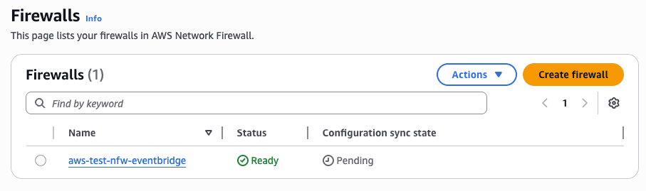 Network Firewallのポリシーの説明を変更