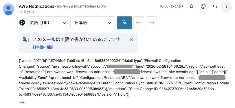 Firewall Configuration Changedののメール