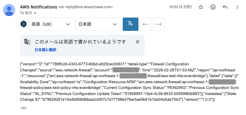 Firewall Configuration Changedののメール