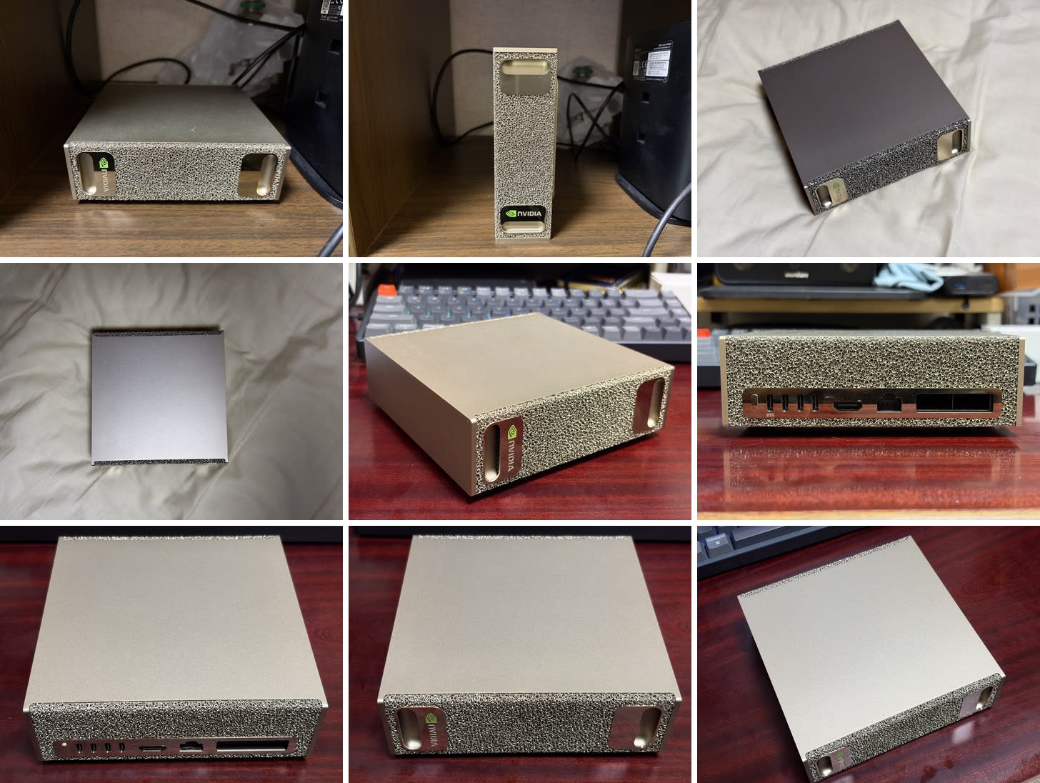 学習データとして撮影した DGX Spark の写真 9 枚（3×3 グリッド）