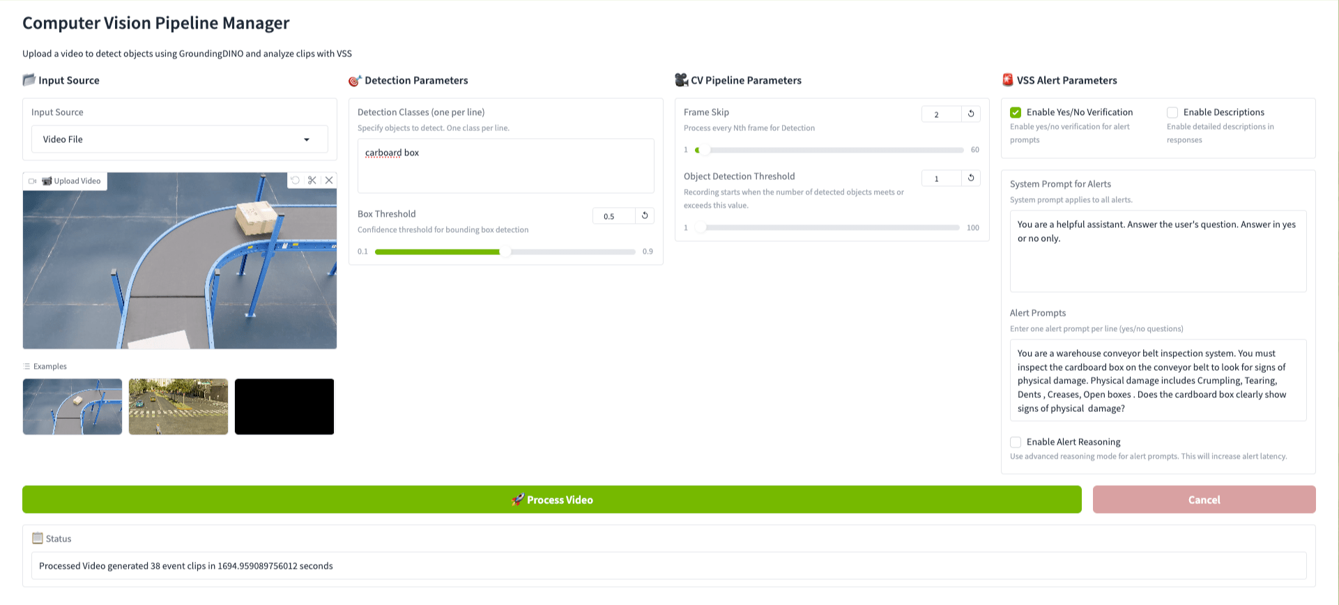 CV UI のスクリーンショット