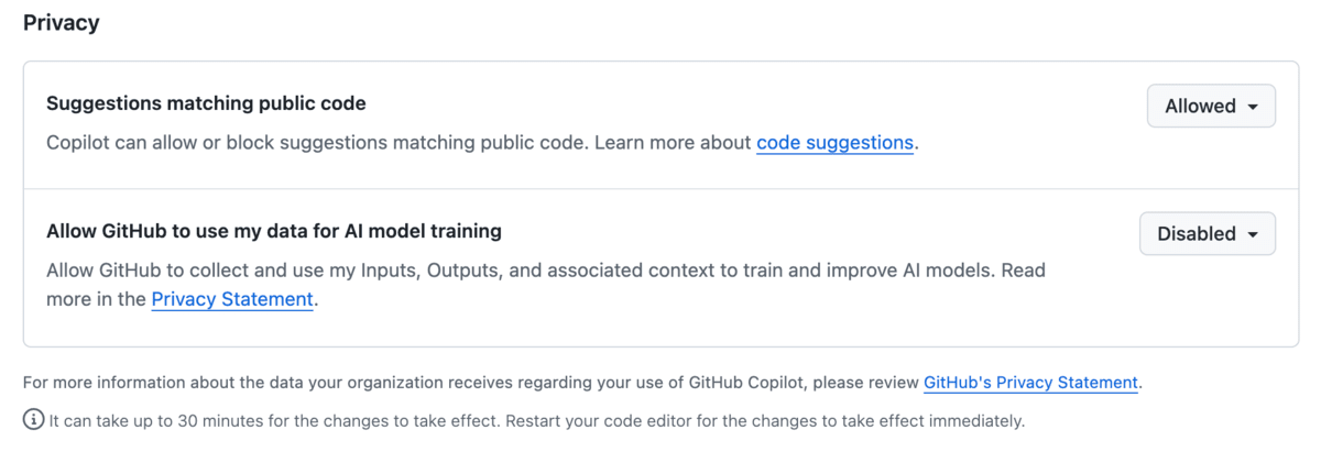 Copilot Pro の場合の表示