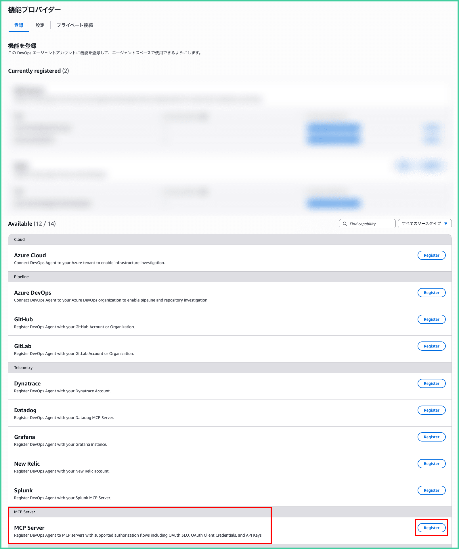 Registering the custom MCP Server in Capability Providers