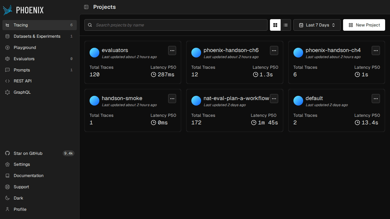 Phoenix の Projects 画面（プロジェクト一覧）