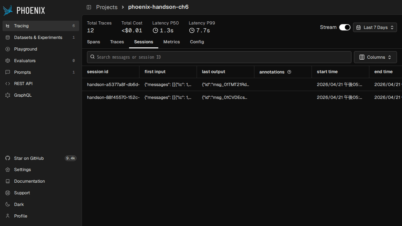 phoenix-handson-ch6 のセッション一覧（session_id ごとに 2 行に集約）