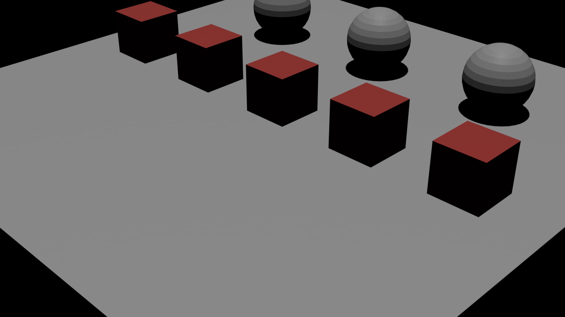 全立方体に赤マテリアルを適用した状態