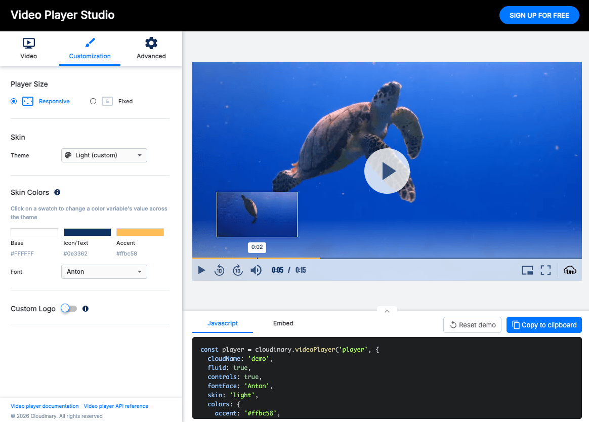 cloudinary-video-player-studio