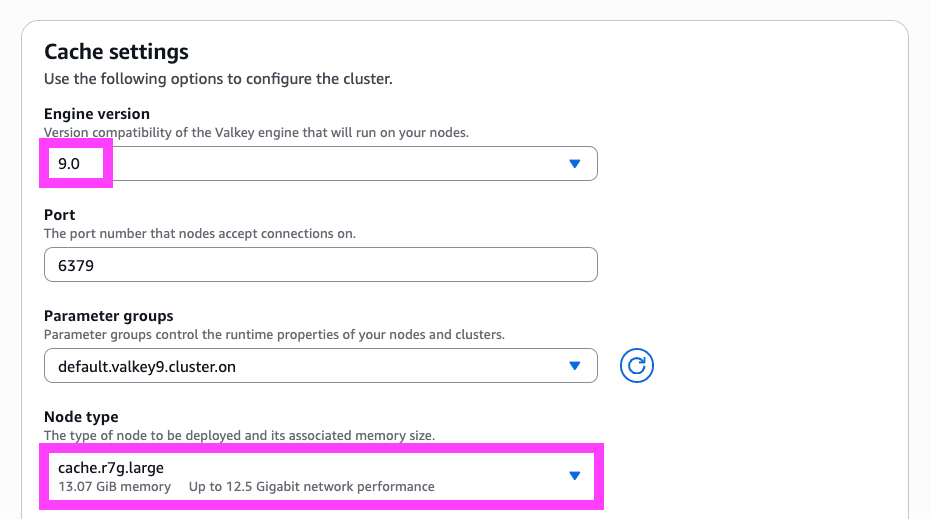 Cache settings