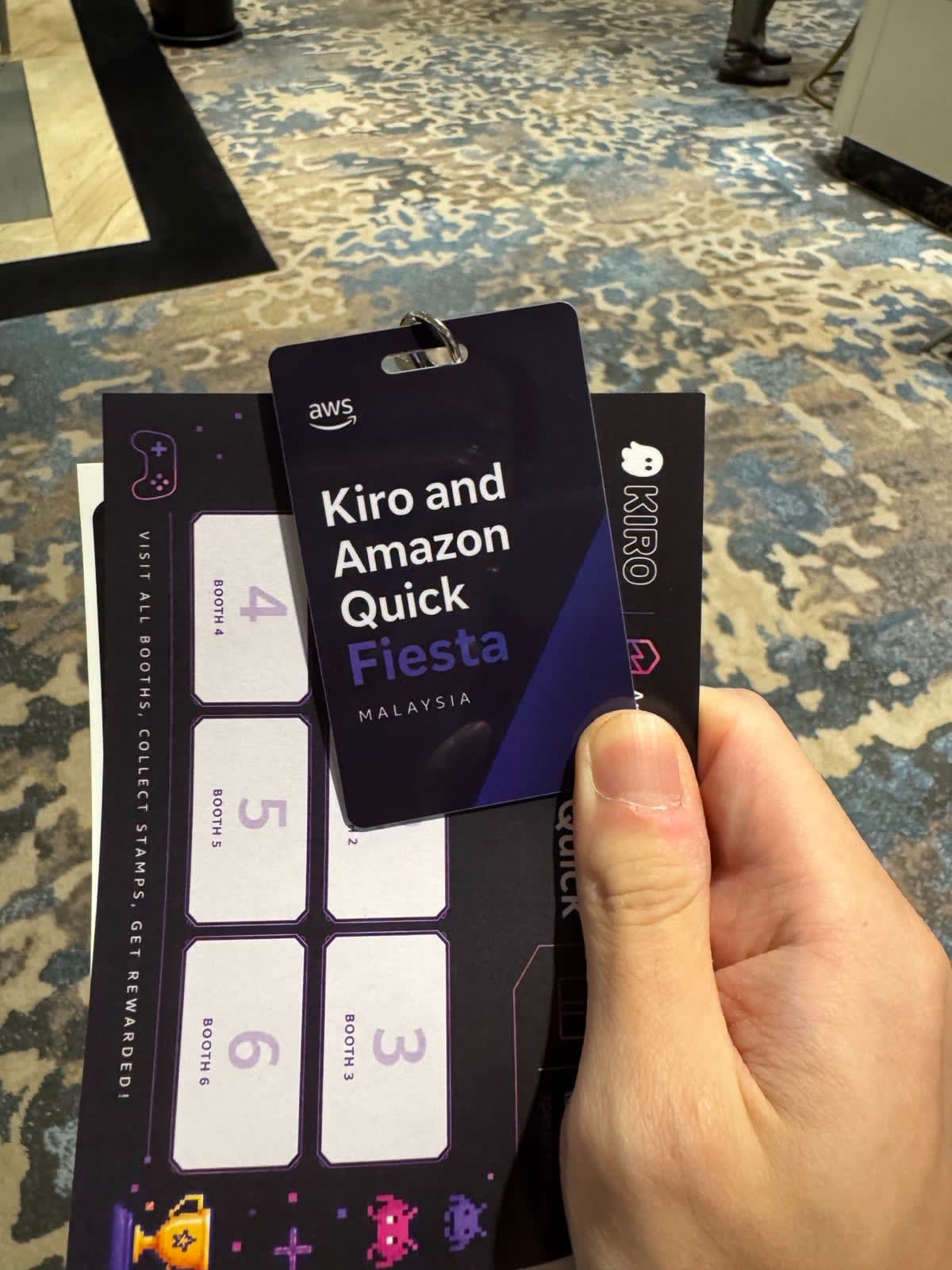 Event badge and booth stamp card