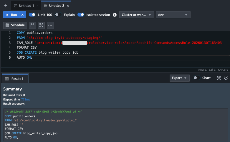 amazon-redshift-serverless-zetl-autocopy-restore-5