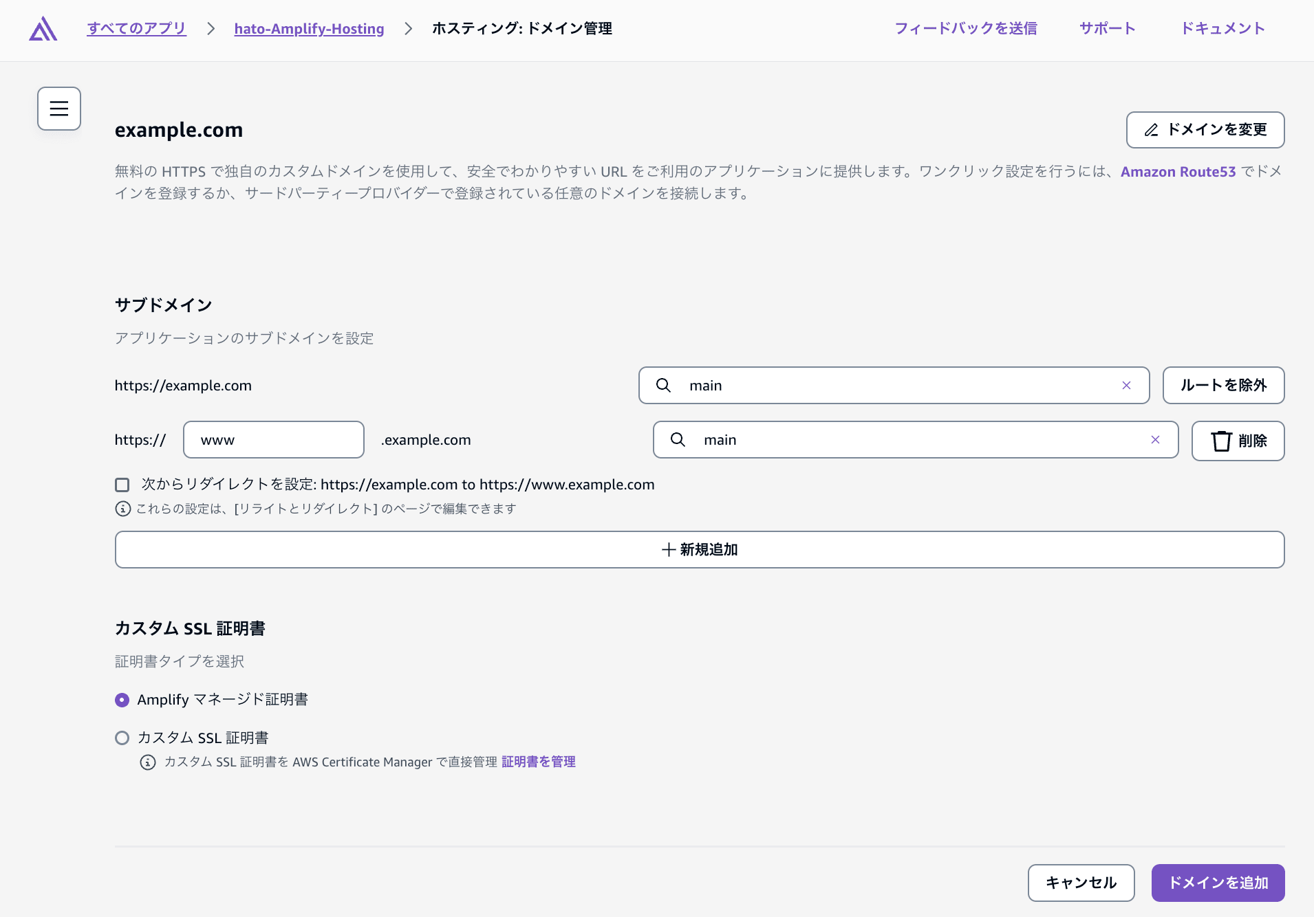 Amplify Third Party DNS Custom Domain Setup 5