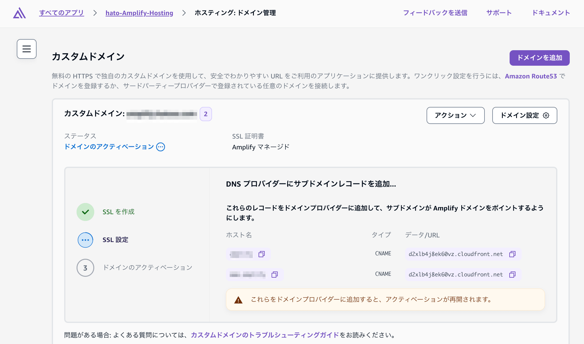 Amplify Third Party DNS Custom Domain Setup 9