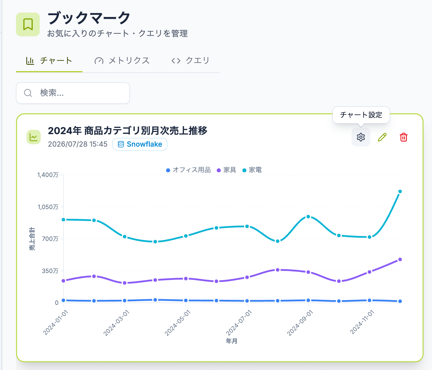 ブックマークのスクリーンショット