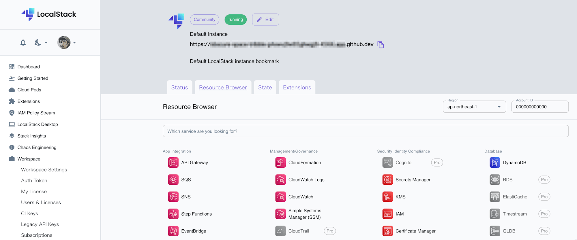 LocalStack Web UI