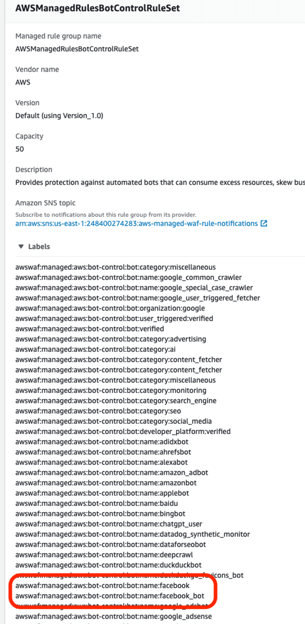 BotContolRuleset Labels