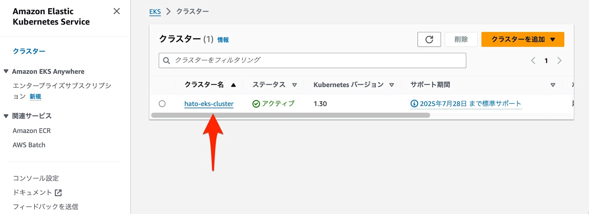 EKS Manage Kubernetes Version Settings 1