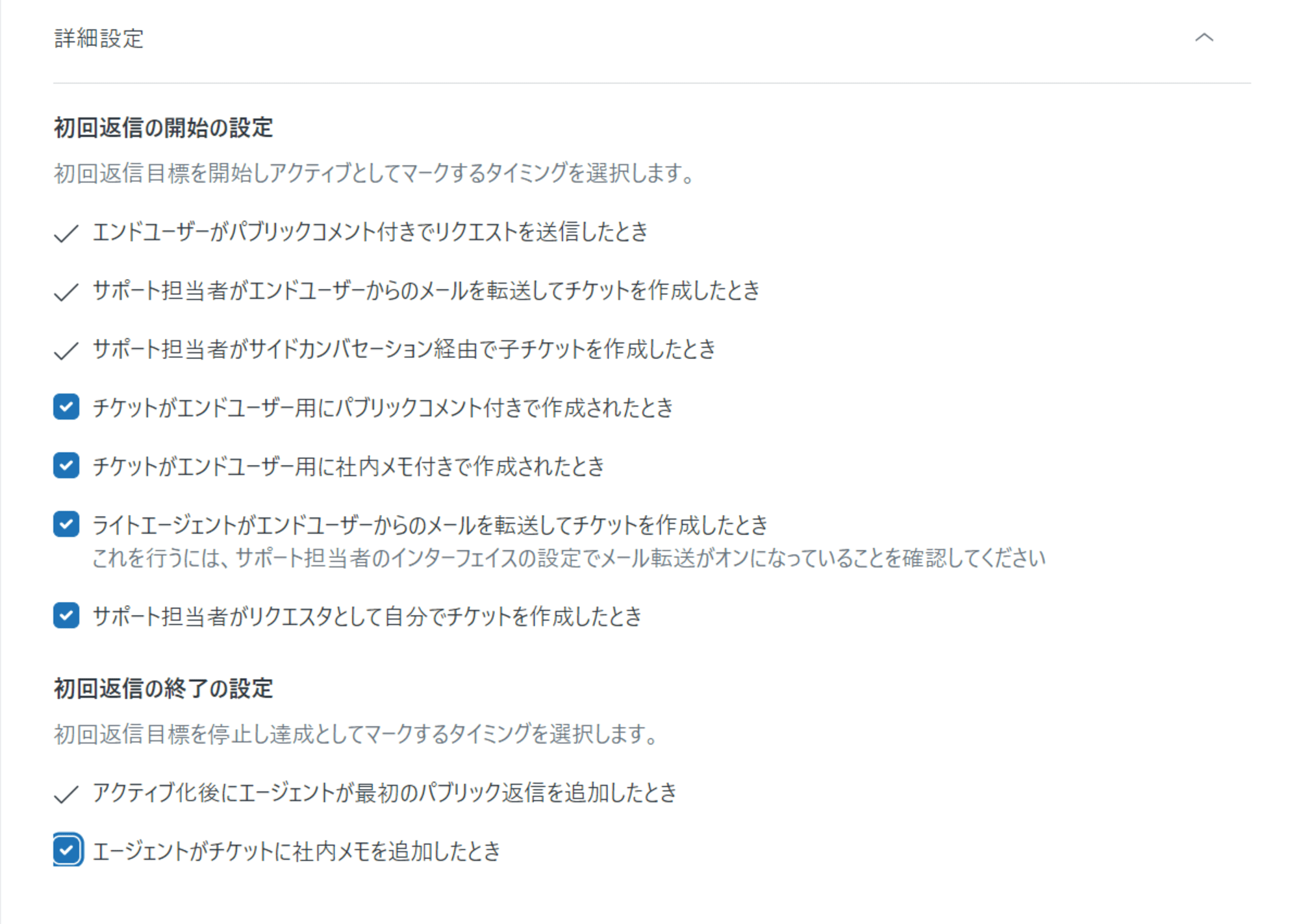 初回返信時間の詳細