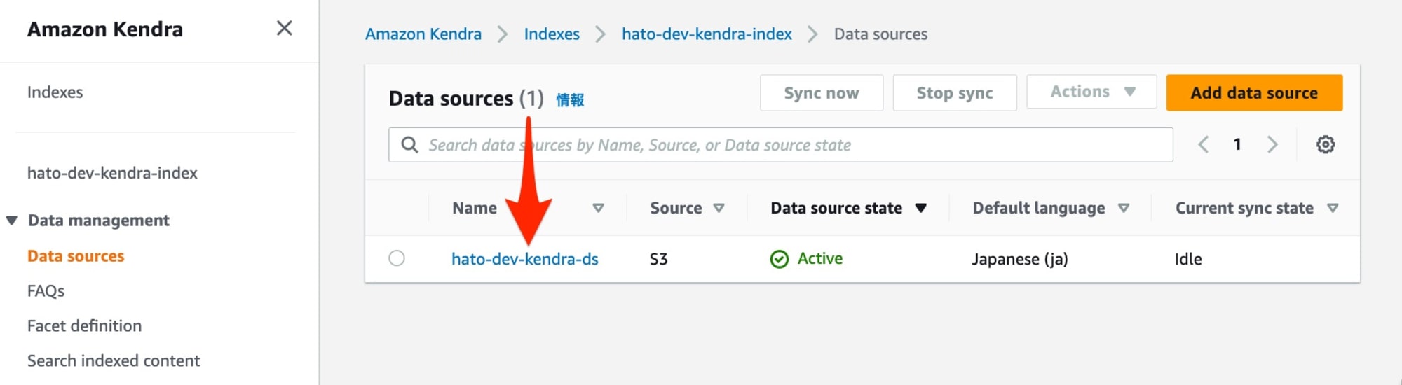 Amazon Kendra Get Data Source Sync Job ID 3