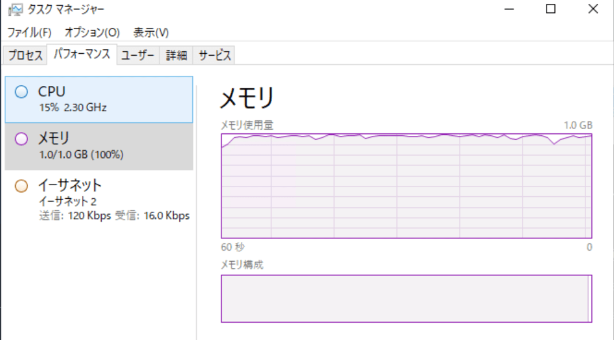 メモリ不足