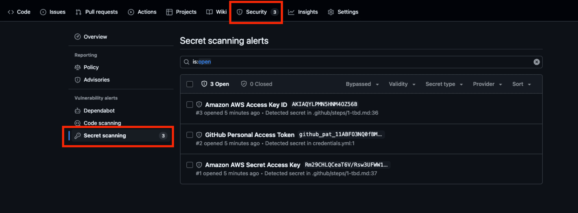 list_secret_scanning