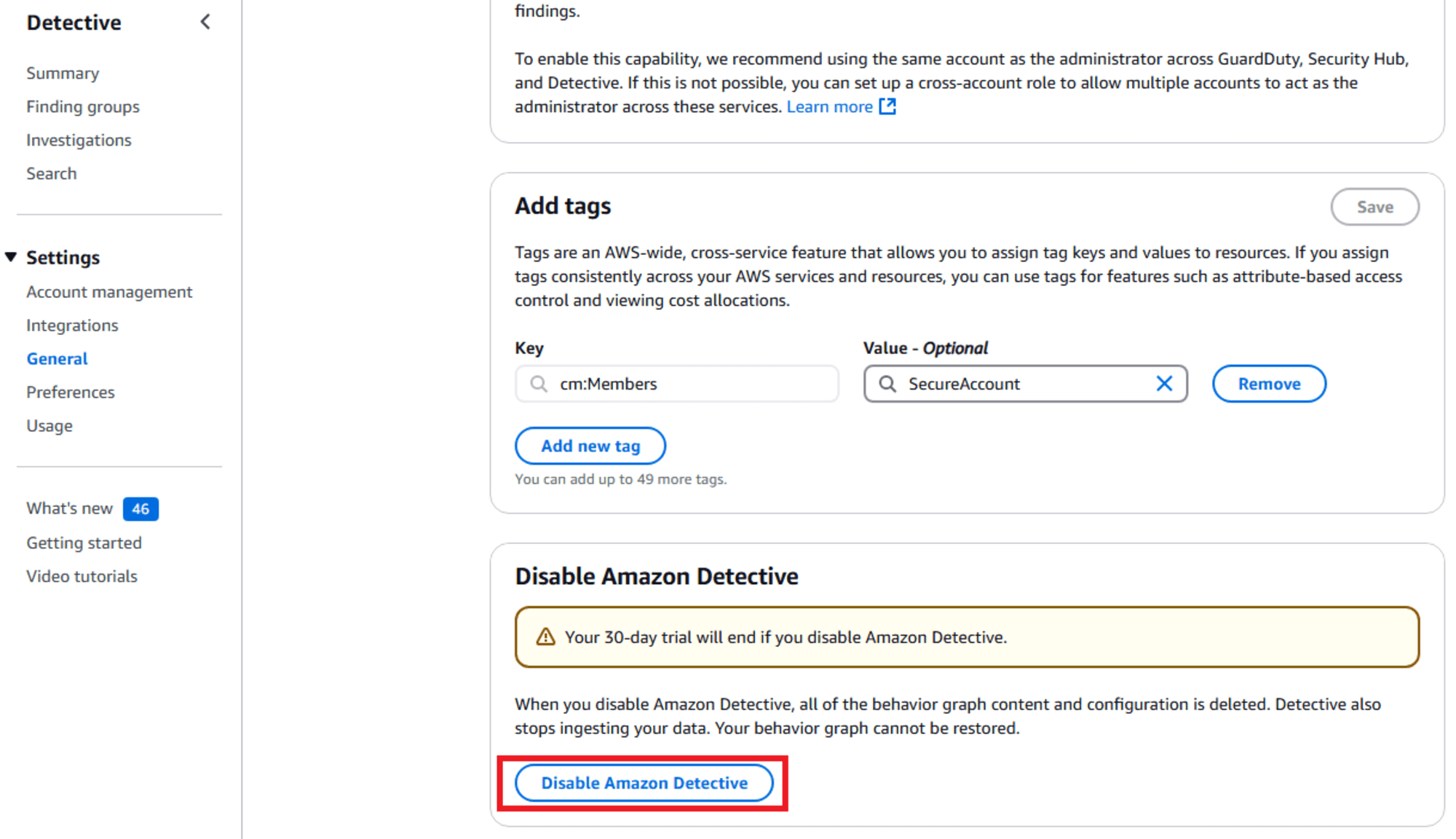 Secure Account Service Amazon Detective-3