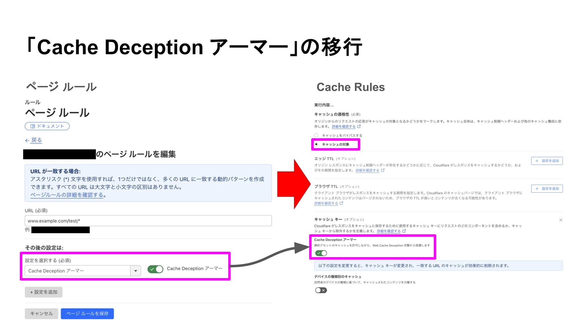 「Cache Deception アーマー」の移行