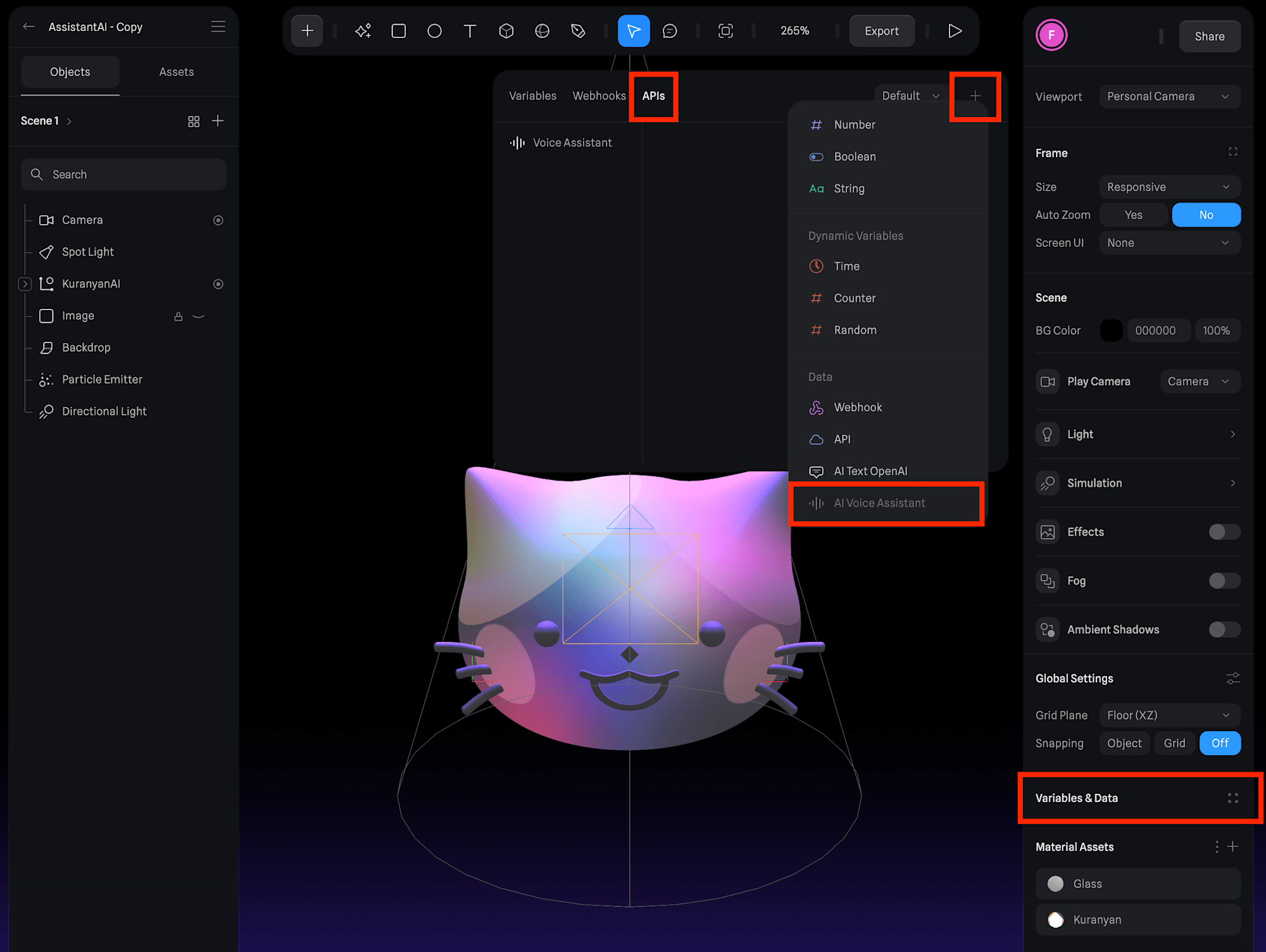 SplineにOpenAIのAPIKeyを設定する