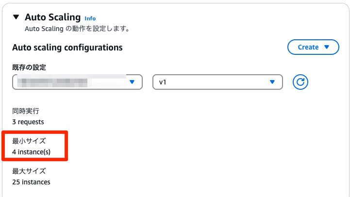 AppRunnerオートスケール設定