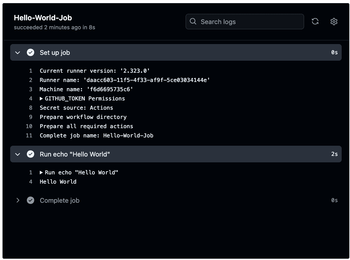 github-action-log
