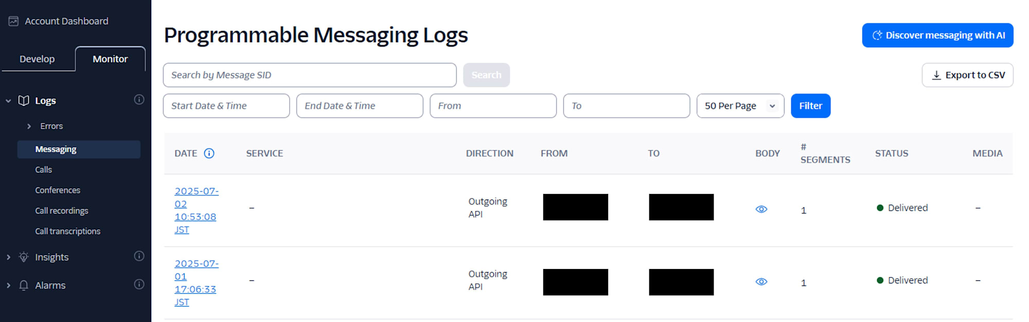 Messaging Logs