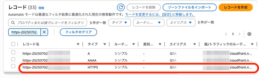 DNSレコード一覧