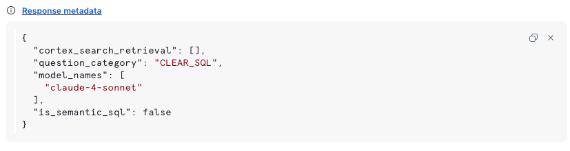 Response metadata