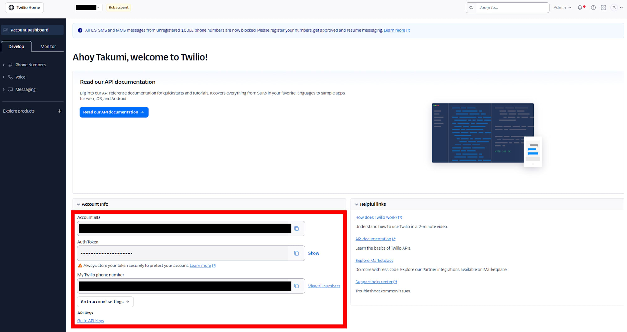 Twilio Console