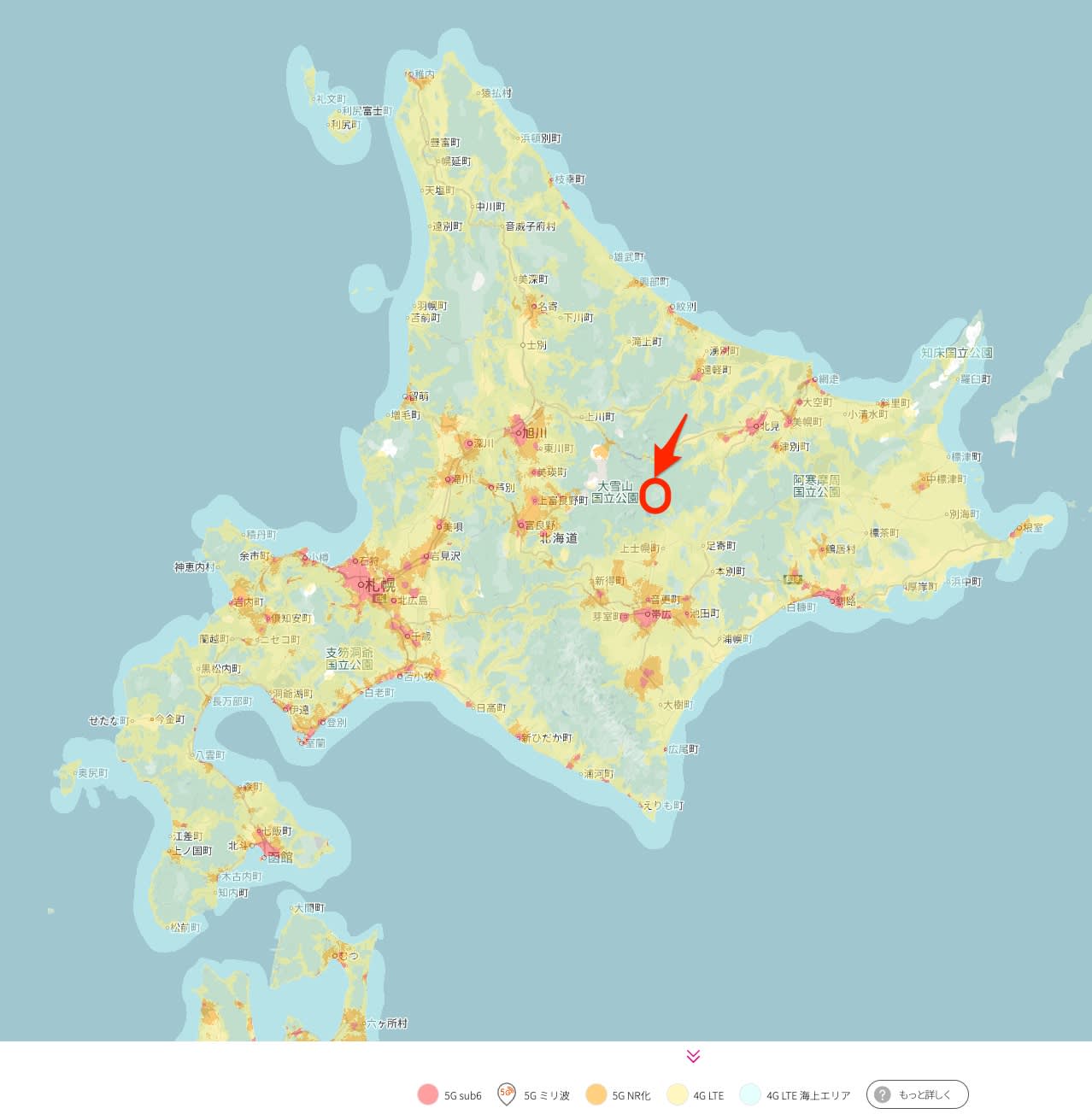 Auエリアマップ北海道広域