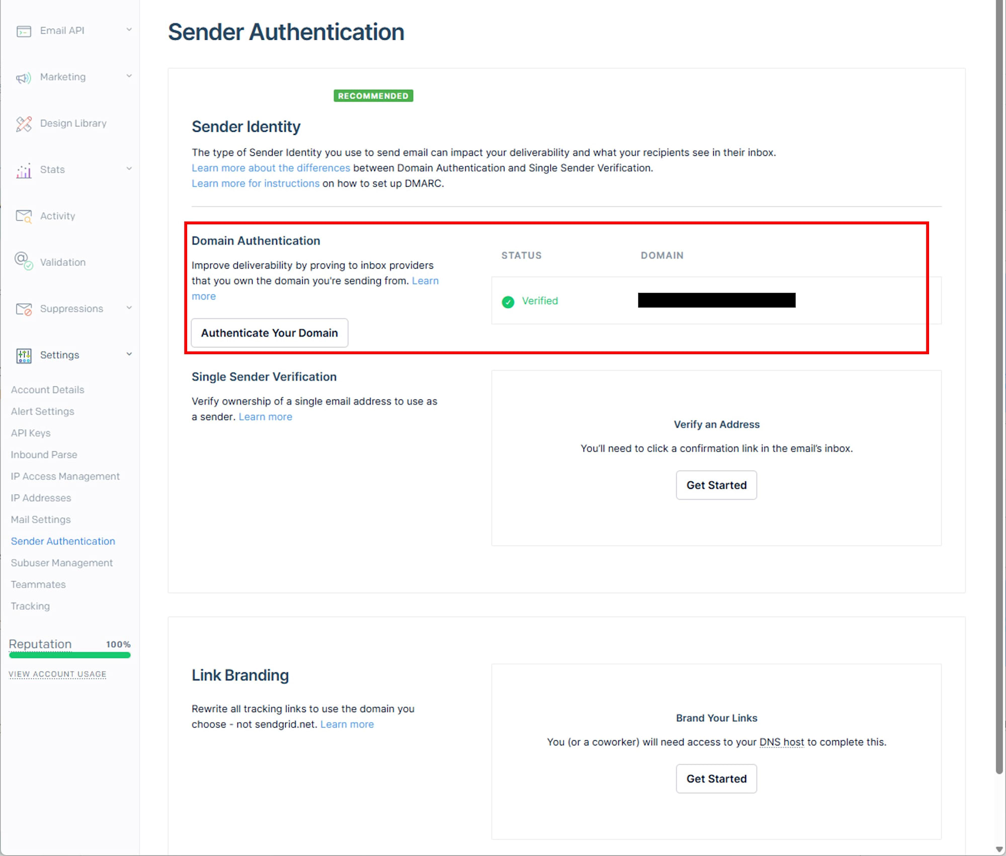 Domain Authentication