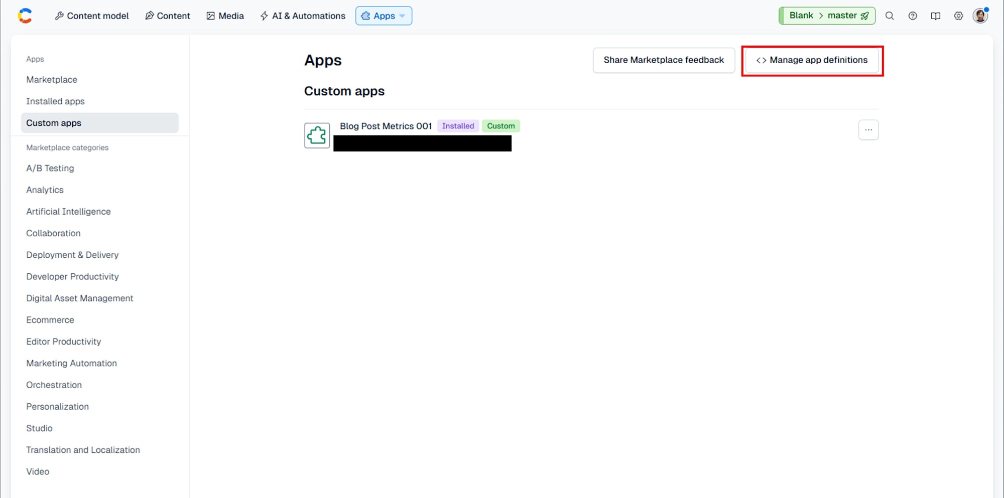 Manage app definitions