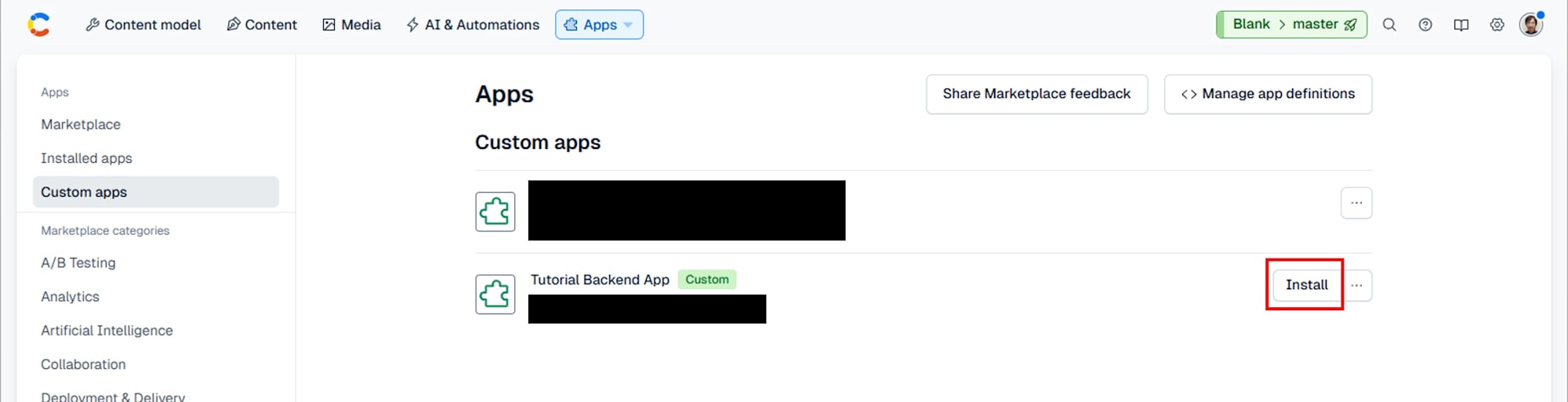Install app