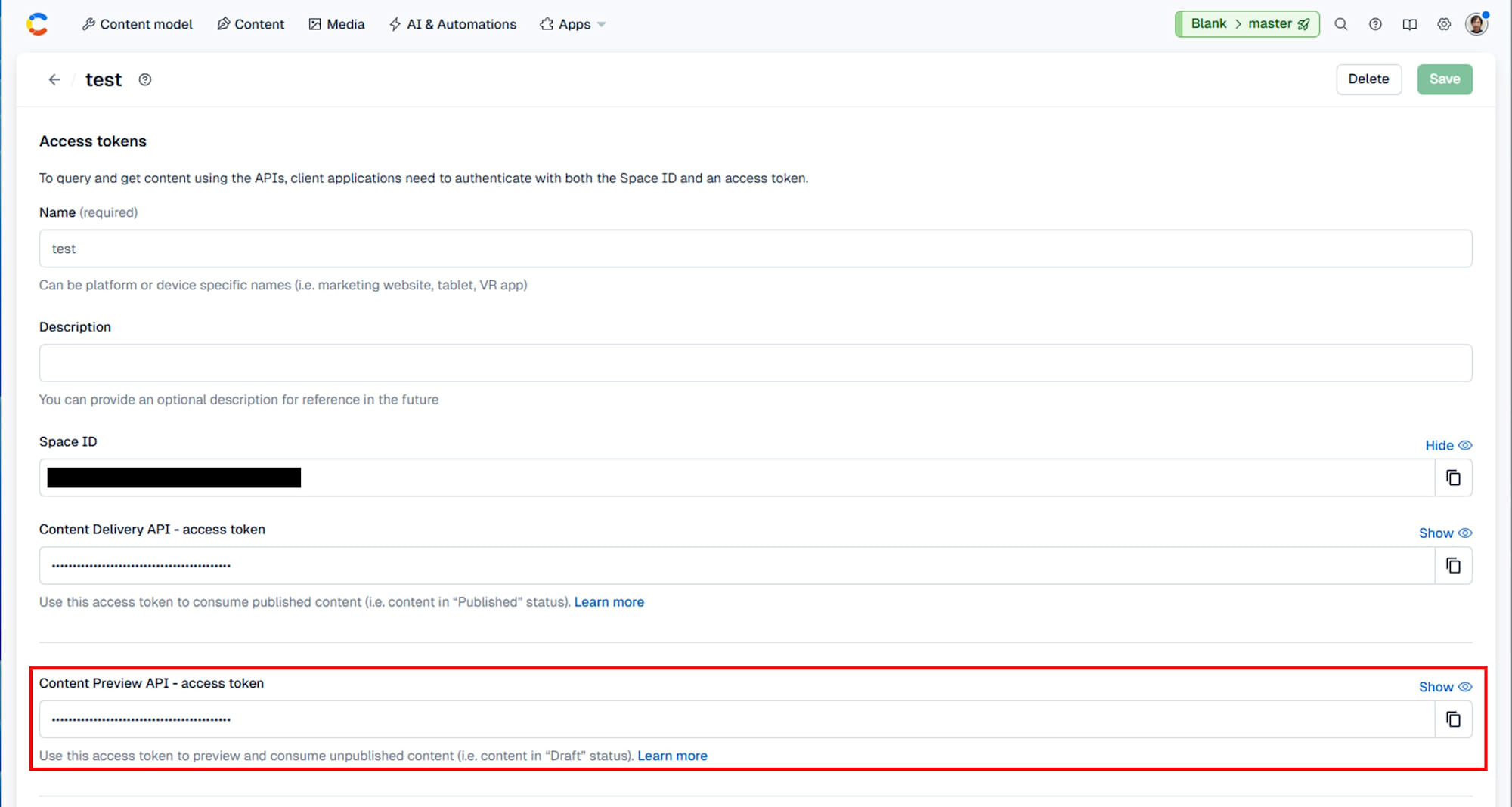 Content Preview API 取得
