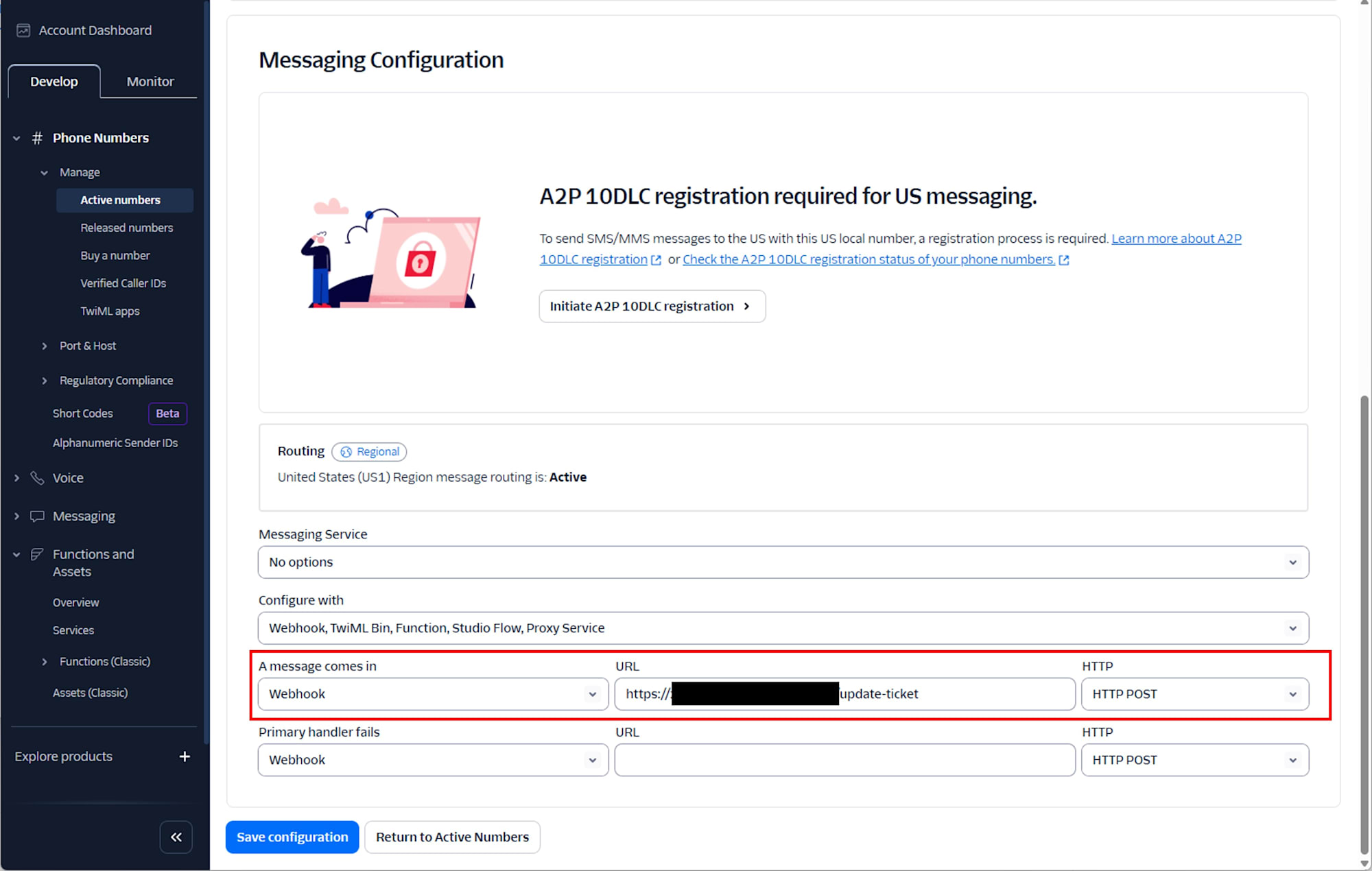 Twilio Webhook 設定