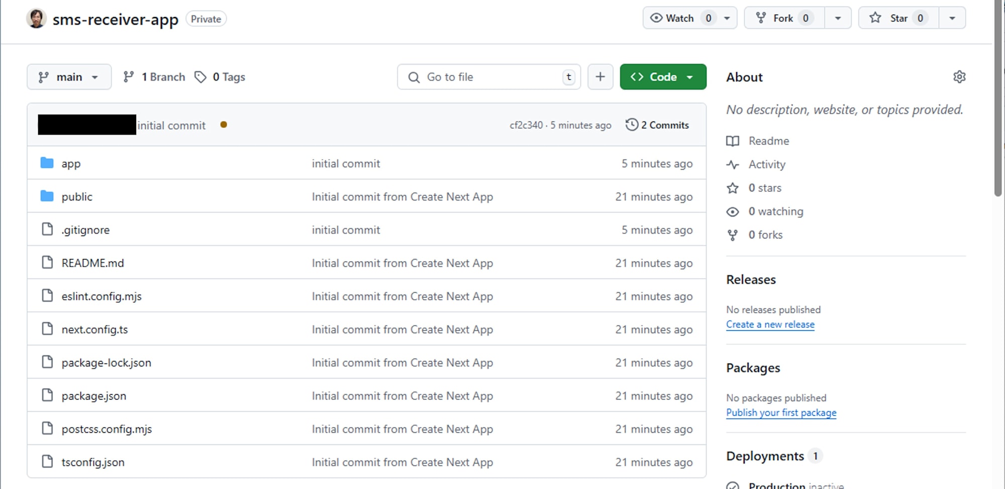 github のリポジトリ