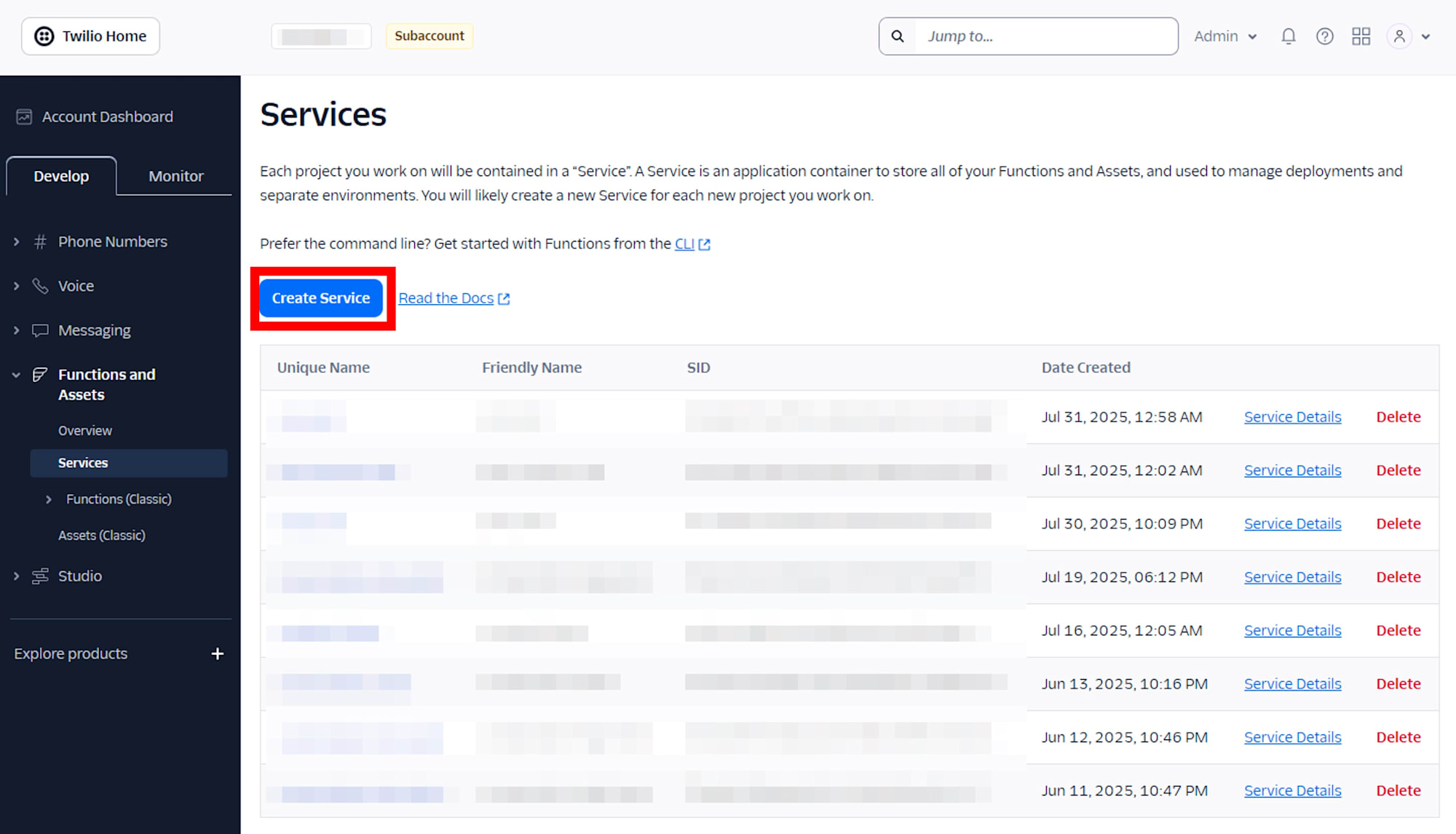 create service