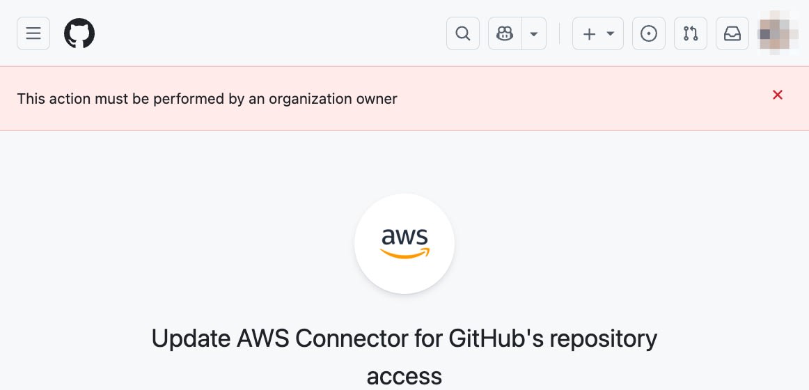 CodePipeline GitHub Organization Owner Error Solution 1