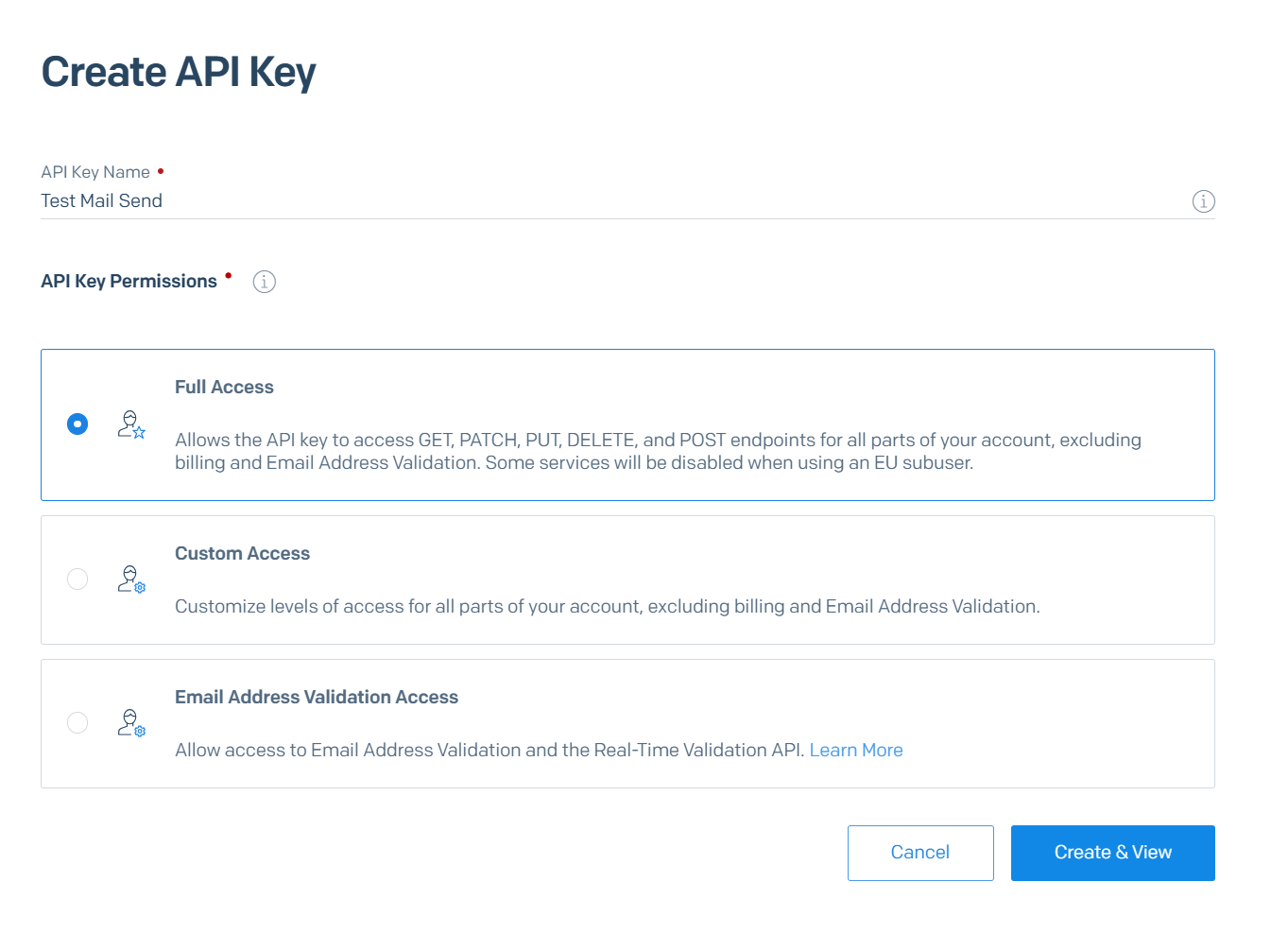 Create API key2