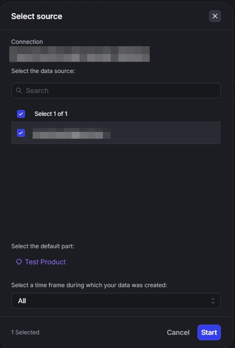 select source and default part