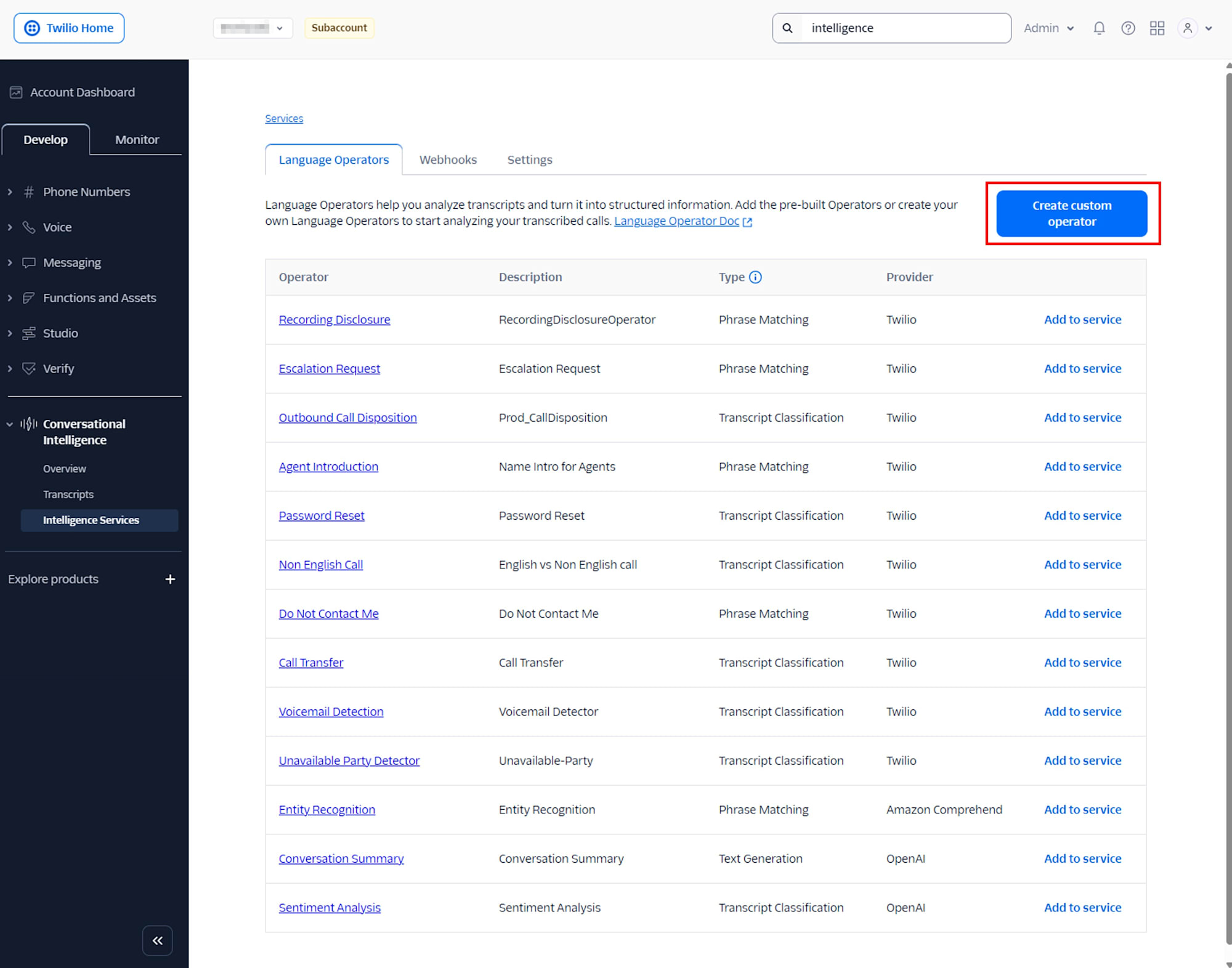Create custom operator
