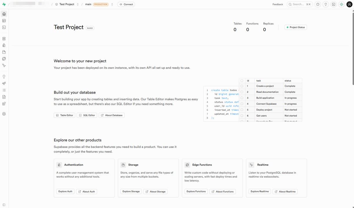 create suoabase project