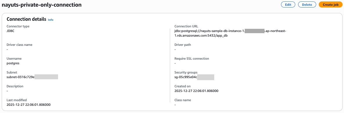 プライベートサブネットのみのVPCを指定した接続